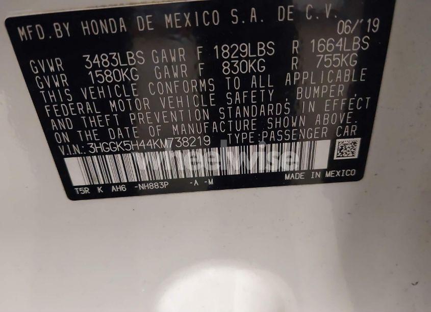 Photo 9 of 2019 Honda Fit LX (VIN 3HGGK5H44KM738219)