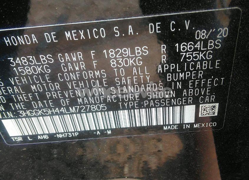 Photo 9 of 2020 Honda Fit LX (VIN 3HGGK5H44LM727805)