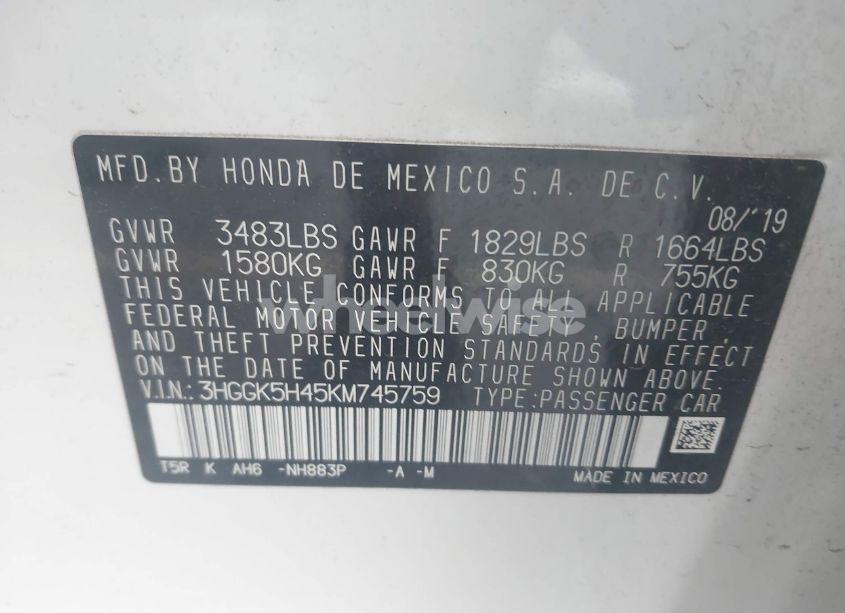 Photo 9 of 2019 Honda Fit LX (VIN 3HGGK5H45KM745759)