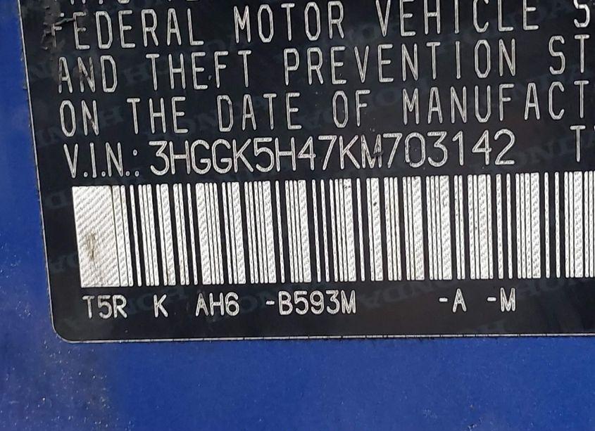 Photo 9 of 2019 Honda Fit LX (VIN 3HGGK5H47KM703142)