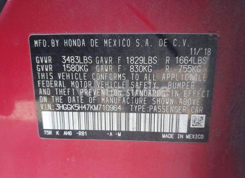 Photo 9 of 2019 Honda Fit LX (VIN 3HGGK5H47KM710964)