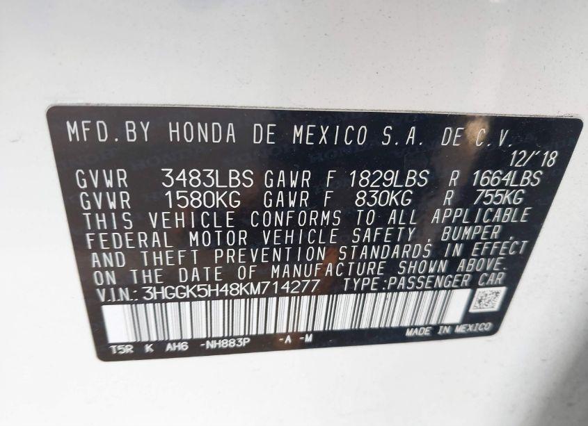 Photo 9 of 2019 Honda Fit LX (VIN 3HGGK5H48KM714277)