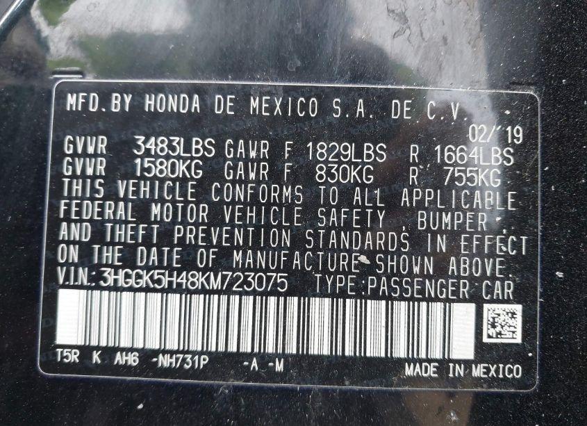 Photo 9 of 2019 Honda Fit LX (VIN 3HGGK5H48KM723075)