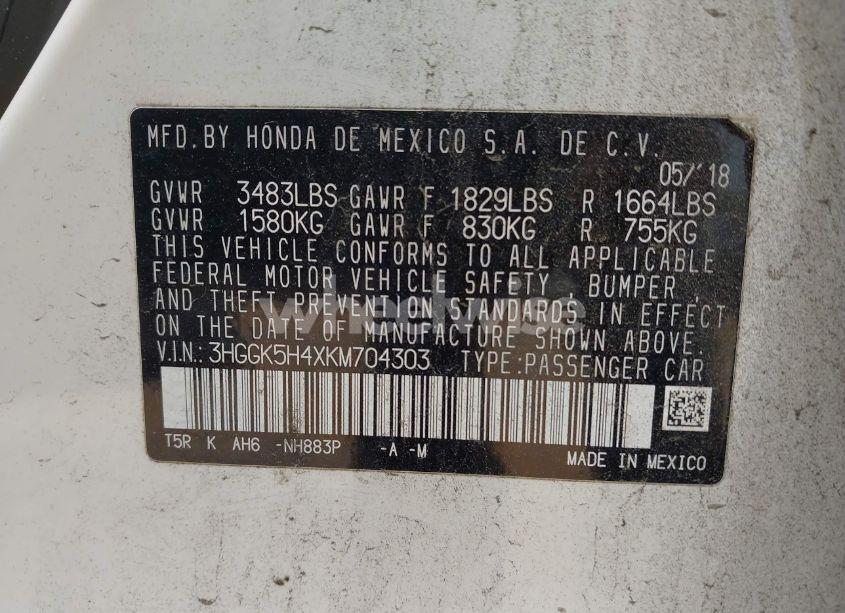 Photo 9 of 2019 Honda Fit LX (VIN 3HGGK5H4XKM704303)