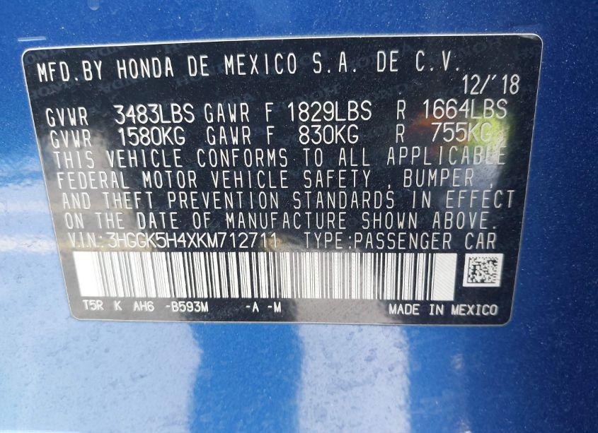 Photo 9 of 2019 Honda Fit LX (VIN 3HGGK5H4XKM712711)