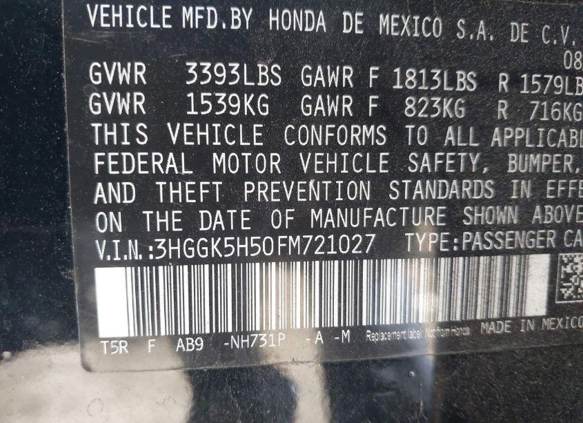 Photo 9 of 2015 Honda Fit LX (VIN 3HGGK5H50FM721027)