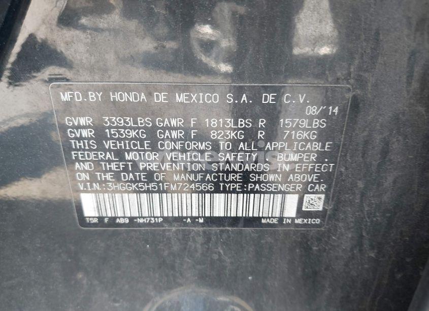 Photo 9 of 2015 Honda Fit LX (VIN 3HGGK5H51FM724566)