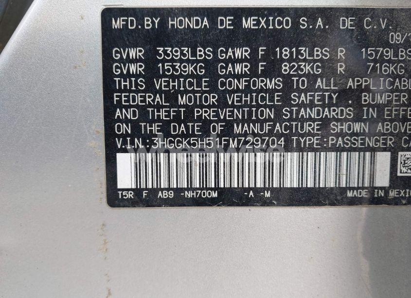 Photo 9 of 2015 Honda Fit LX (VIN 3HGGK5H51FM729704)