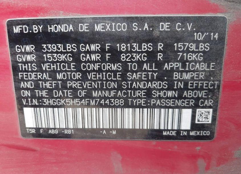 Photo 9 of 2015 Honda Fit LX (VIN 3HGGK5H54FM744388)