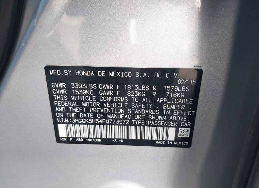 Photo 9 of 2015 Honda Fit LX (VIN 3HGGK5H54FM773972)