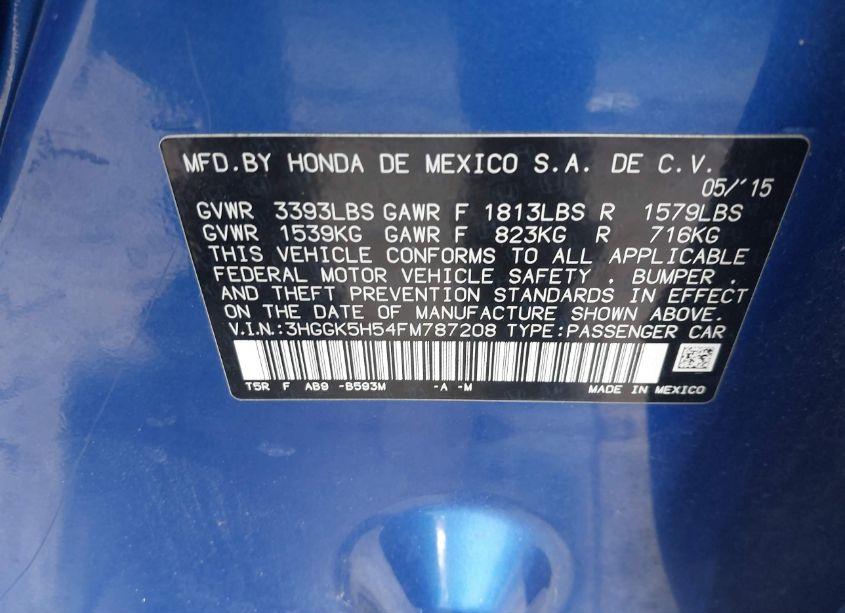 Photo 9 of 2015 Honda Fit LX (VIN 3HGGK5H54FM787208)