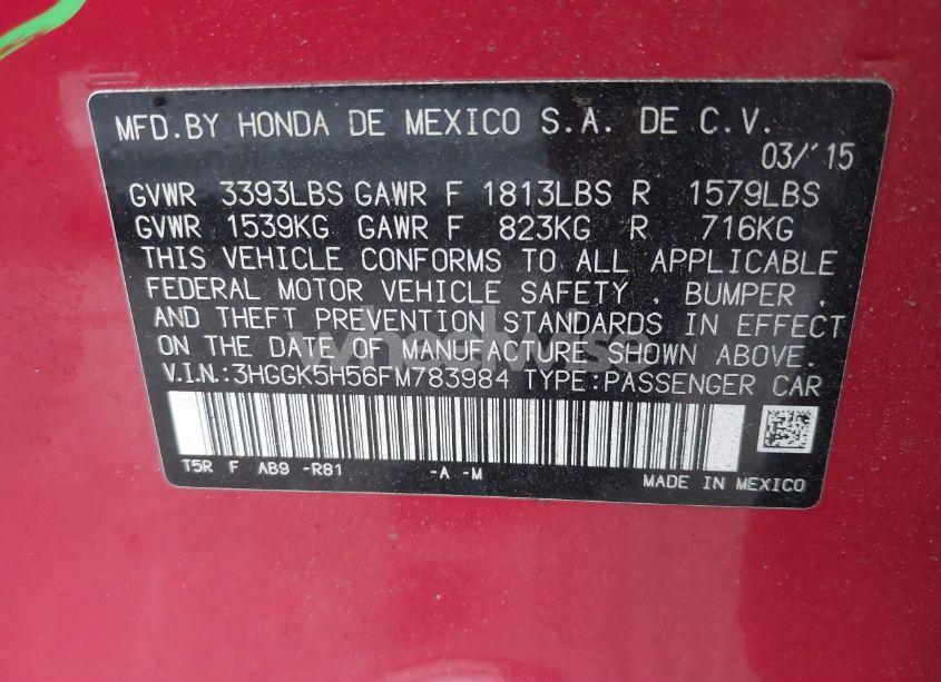 Photo 9 of 2015 Honda Fit LX (VIN 3HGGK5H56FM783984)