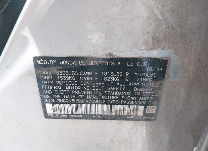 Photo 9 of 2015 Honda Fit LX (VIN 3HGGK5H59FM728672)