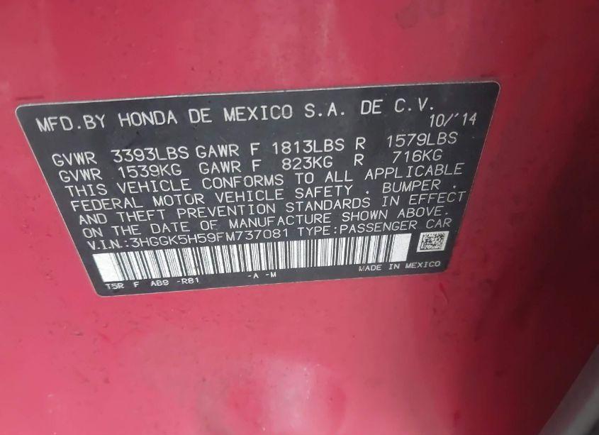 Photo 9 of 2015 Honda Fit LX (VIN 3HGGK5H59FM737081)