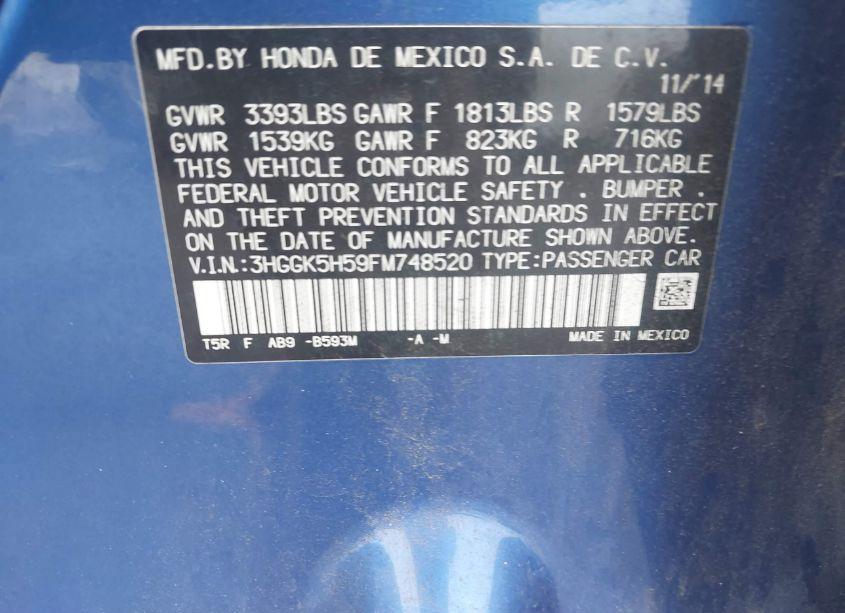 Photo 9 of 2015 Honda Fit LX (VIN 3HGGK5H59FM748520)