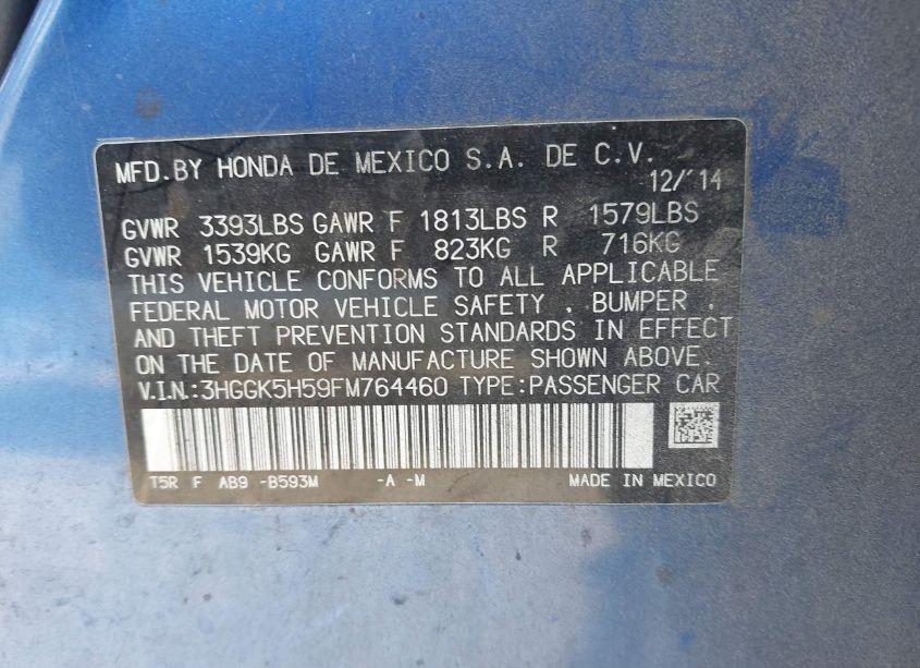 Photo 9 of 2015 Honda Fit LX (VIN 3HGGK5H59FM764460)