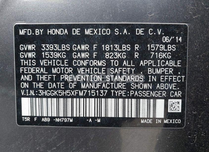 Photo 9 of 2015 Honda Fit LX (VIN 3HGGK5H5XFM715137)