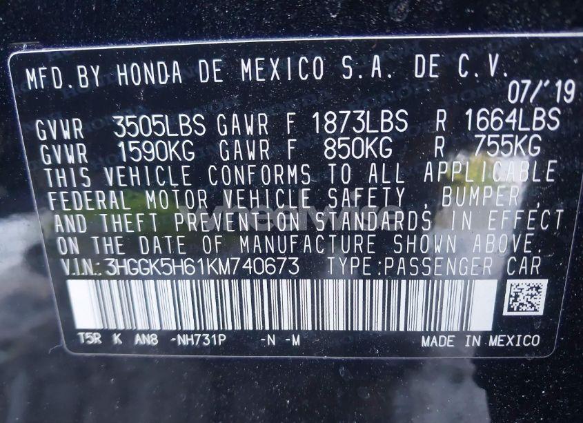 Photo 9 of 2019 Honda Fit SPORT (VIN 3HGGK5H61KM740673)