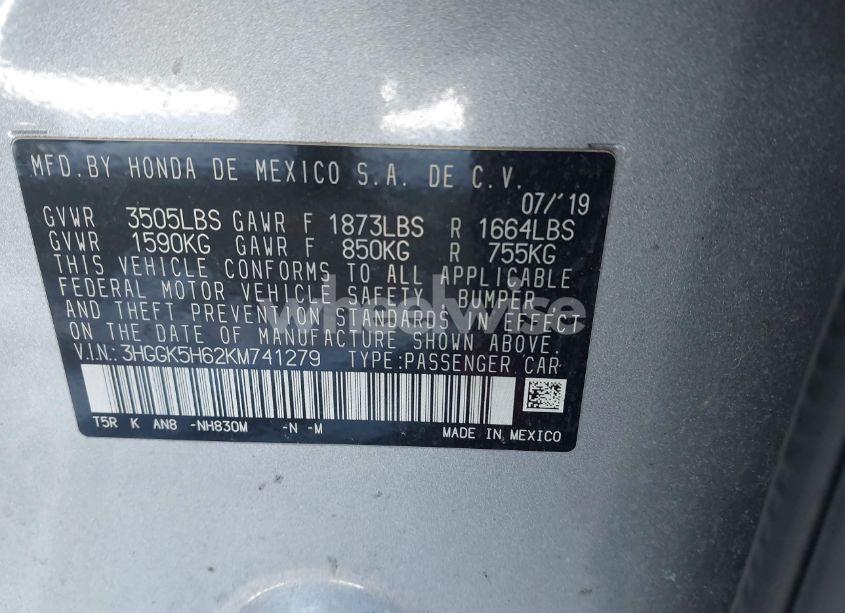 Photo 9 of 2019 Honda Fit SPORT (VIN 3HGGK5H62KM741279)