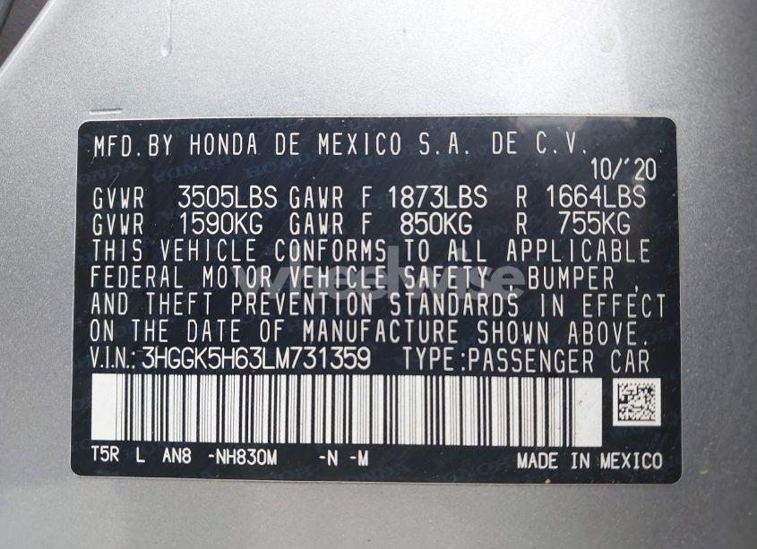 Photo 9 of 2020 Honda Fit SPORT (VIN 3HGGK5H63LM731359)