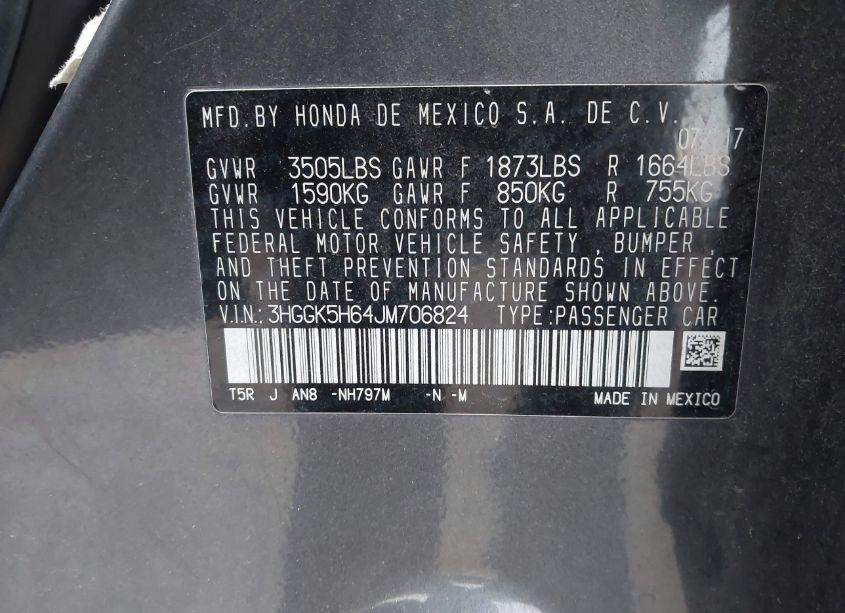 Photo 9 of 2018 Honda Fit SPORT (VIN 3HGGK5H64JM706824)