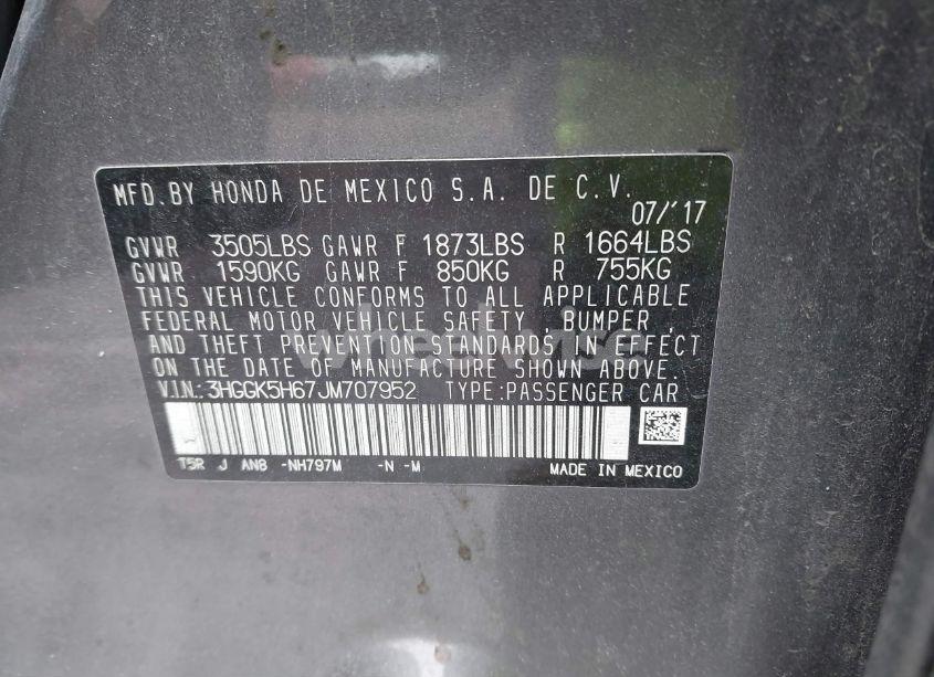 Photo 8 of 2018 Honda Fit SPORT (VIN 3HGGK5H67JM707952)