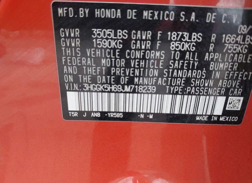 Photo 9 of 2018 Honda Fit SPORT (VIN 3HGGK5H69JM718239)