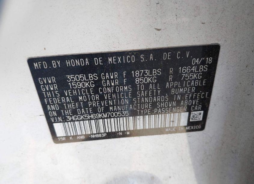 Photo 9 of 2019 Honda Fit SPORT (VIN 3HGGK5H69KM700535)