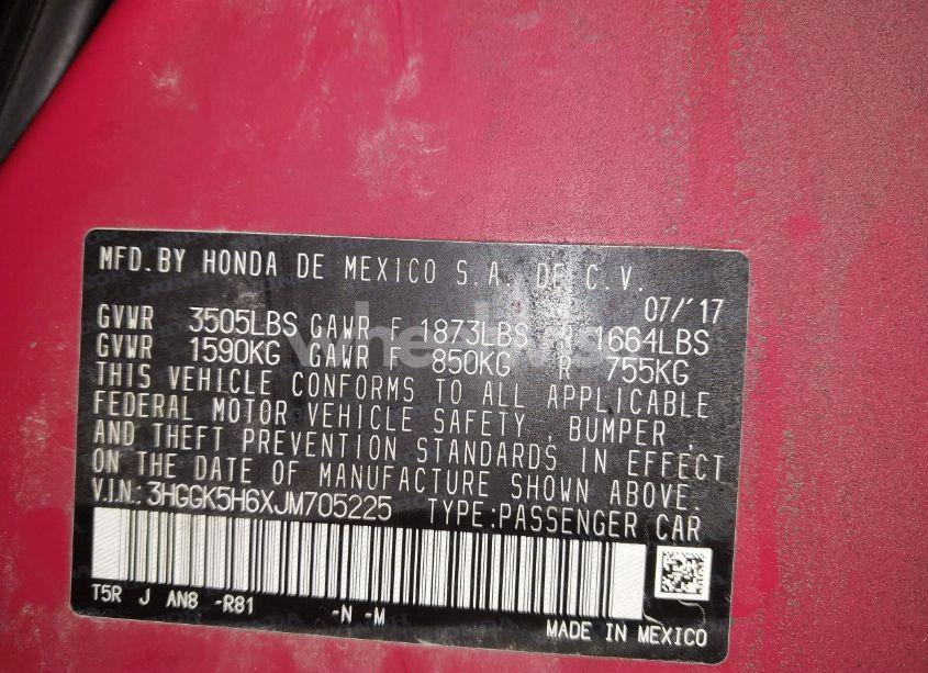 Photo 9 of 2018 Honda Fit SPORT (VIN 3HGGK5H6XJM705225)