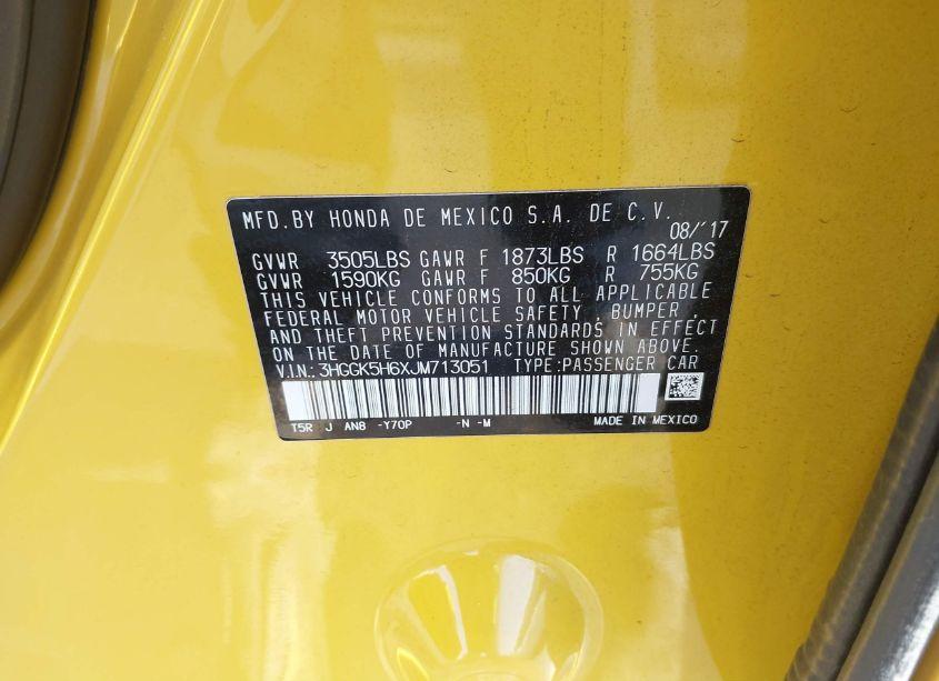 Photo 9 of 2018 Honda Fit SPORT (VIN 3HGGK5H6XJM713051)