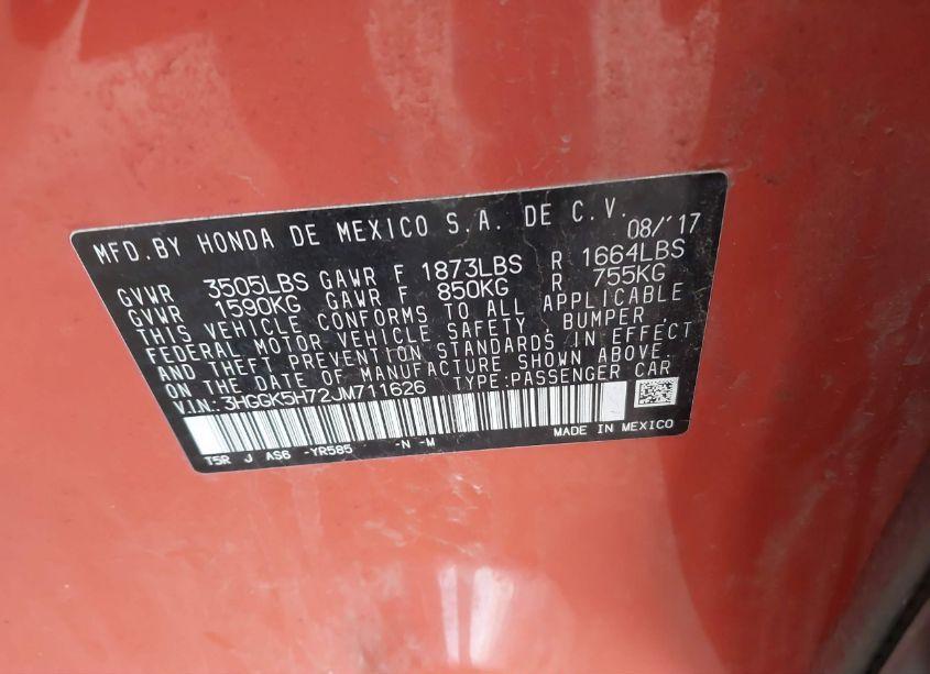 Photo 9 of 2018 Honda Fit SPORT (VIN 3HGGK5H72JM711626)