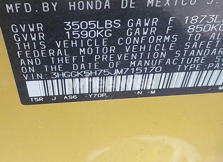 Photo 9 of 2018 Honda Fit SPORT (VIN 3HGGK5H75JM715170)