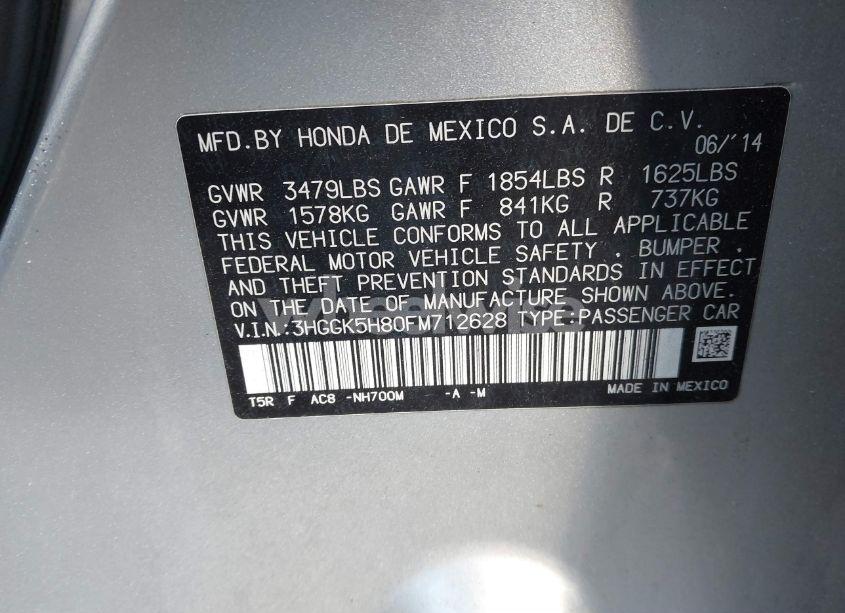 Photo 9 of 2015 Honda Fit EX/EX-L (VIN 3HGGK5H80FM712628)