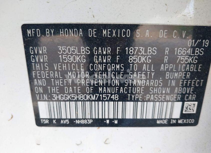 Photo 9 of 2019 Honda Fit EX (VIN 3HGGK5H80KM715748)