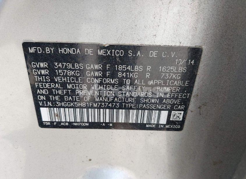 Photo 9 of 2015 Honda Fit EX/EX-L (VIN 3HGGK5H81FM737473)