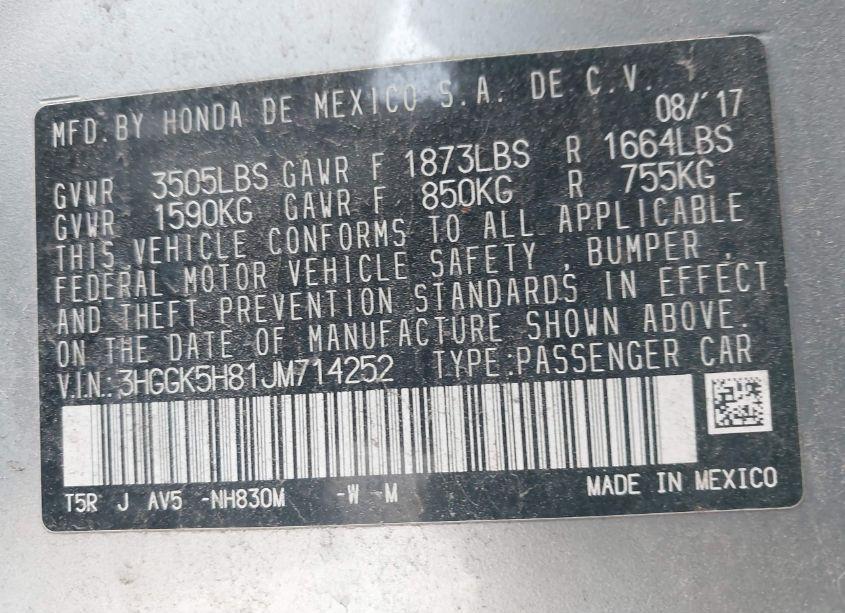 Photo 9 of 2018 Honda Fit EX (VIN 3HGGK5H81JM714252)