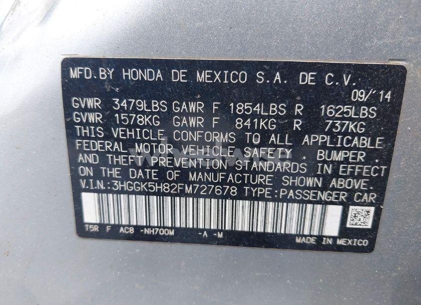 Photo 9 of 2015 Honda Fit EX/EX-L (VIN 3HGGK5H82FM727678)