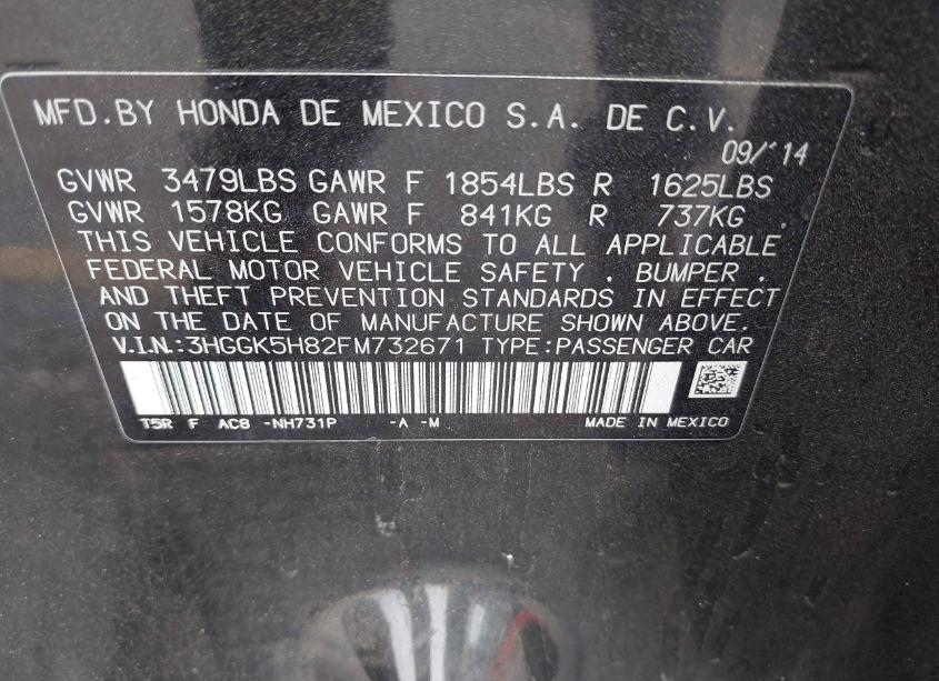 Photo 9 of 2015 Honda Fit EX/EX-L (VIN 3HGGK5H82FM732671)