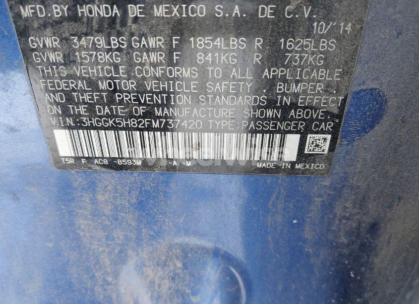 Photo 9 of 2015 Honda Fit EX/EX-L (VIN 3HGGK5H82FM737420)