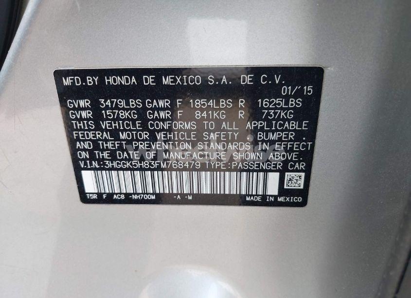 Photo 9 of 2015 Honda Fit EX/EX-L (VIN 3HGGK5H83FM768479)