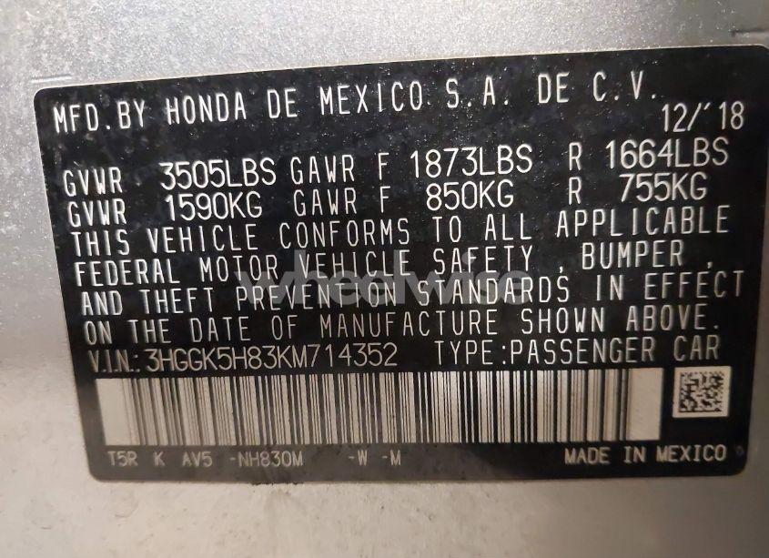 Photo 9 of 2019 Honda Fit EX (VIN 3HGGK5H83KM714352)