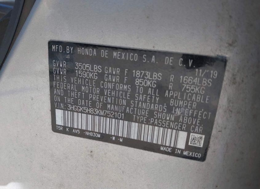 Photo 9 of 2019 Honda Fit EX (VIN 3HGGK5H83KM752101)