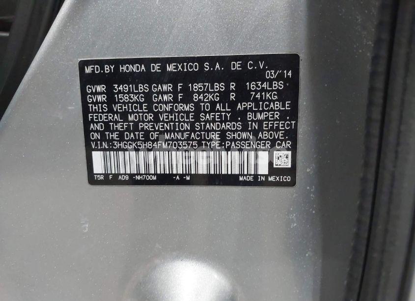 Photo 9 of 2015 Honda Fit EX/EX-L (VIN 3HGGK5H84FM703575)