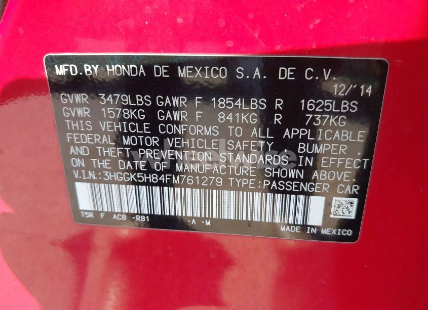 Photo 9 of 2015 Honda Fit EX/EX-L (VIN 3HGGK5H84FM761279)