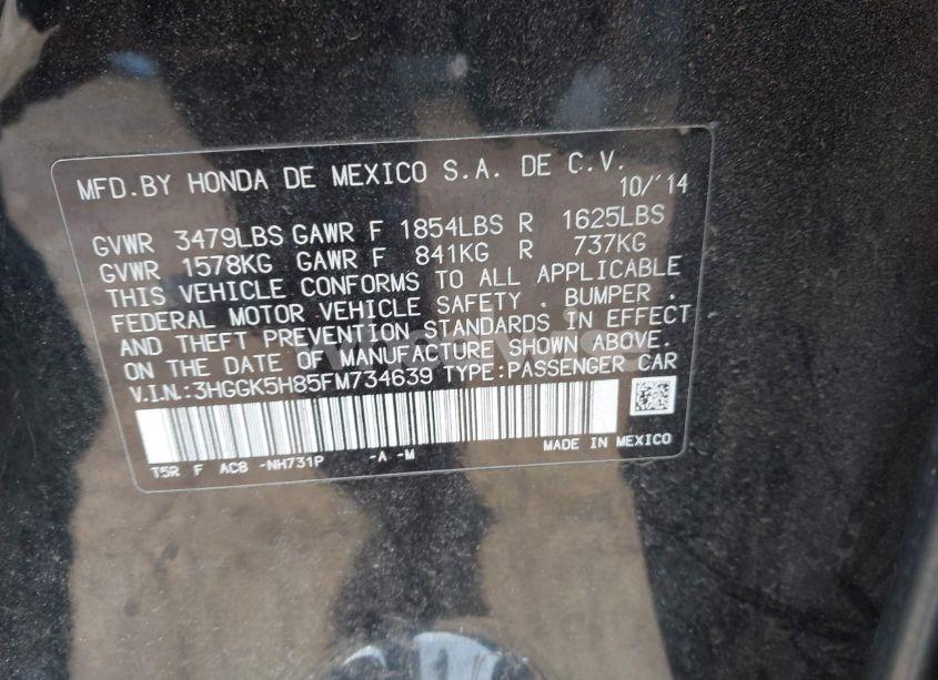 Photo 9 of 2015 Honda Fit EX/EX-L (VIN 3HGGK5H85FM734639)