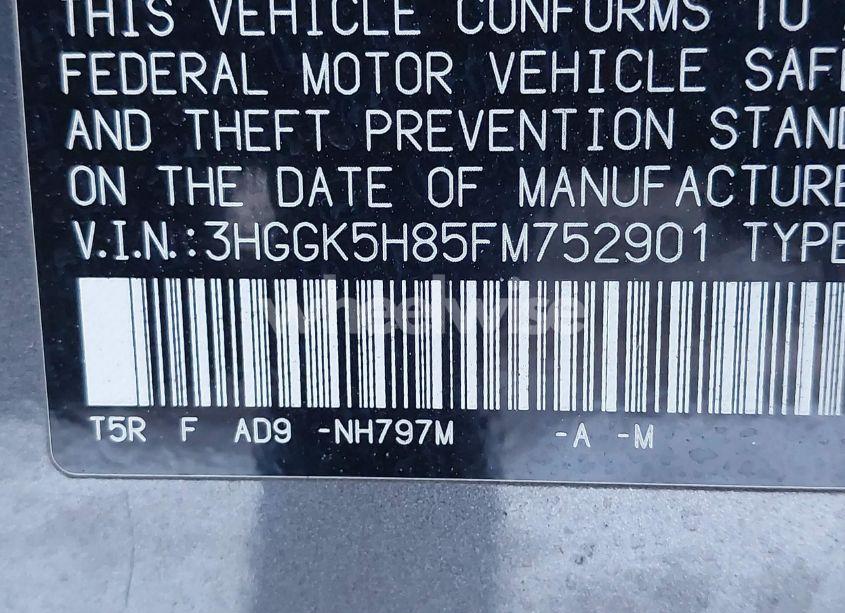 Photo 9 of 2015 Honda Fit EX/EX-L (VIN 3HGGK5H85FM752901)