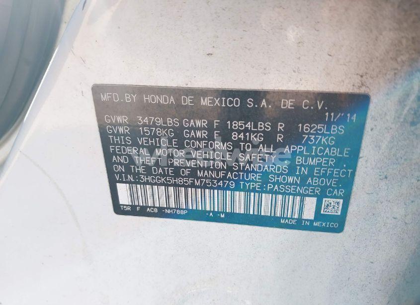 Photo 9 of 2015 Honda Fit EX/EX-L (VIN 3HGGK5H85FM753479)