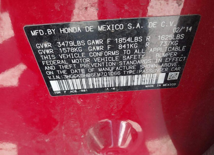 Photo 9 of 2015 Honda Fit EX/EX-L (VIN 3HGGK5H86FM701066)