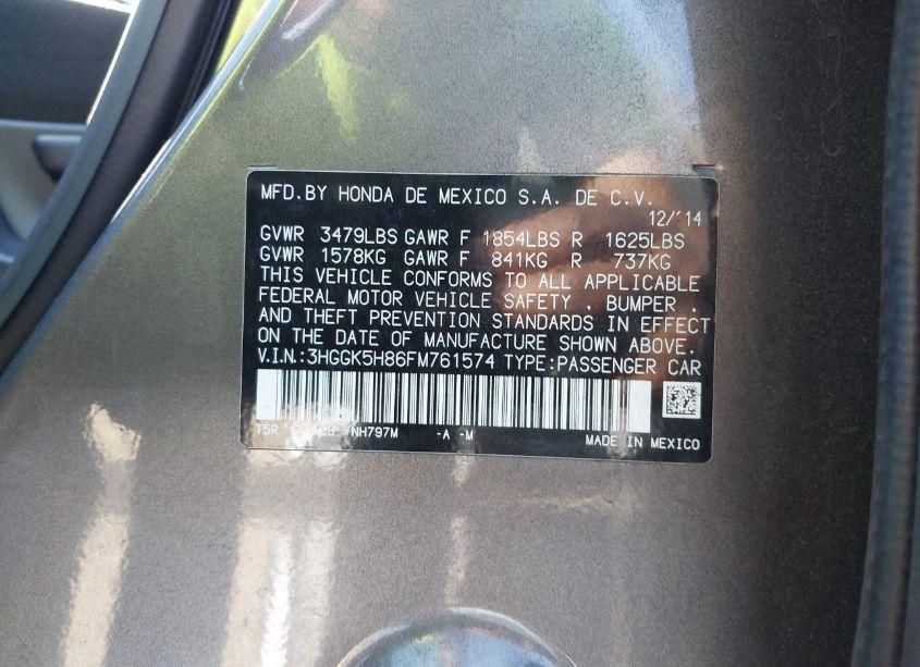 Photo 9 of 2015 Honda Fit EX/EX-L (VIN 3HGGK5H86FM761574)