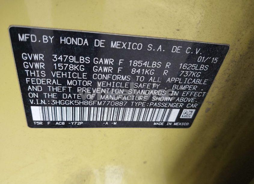 Photo 9 of 2015 Honda Fit EX/EX-L (VIN 3HGGK5H86FM770887)